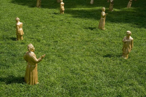 King Ludwig II, The Patron, installation by Ottmar Hörl, Festival Hill, on the Green Hill,
