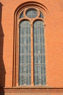 Church windows made from gin bottles, Zwölf-Apostel-Kirche, An der Apostelkirche, Schöneberg,