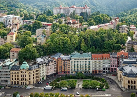 Luxury Hotel Imperial and view of the town, spa, healing spring, health, mineral, mineral water,