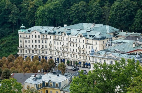 Karlovy Vary Municipal Theatre in the New Rococo style, old town, spa, healing spring, health,