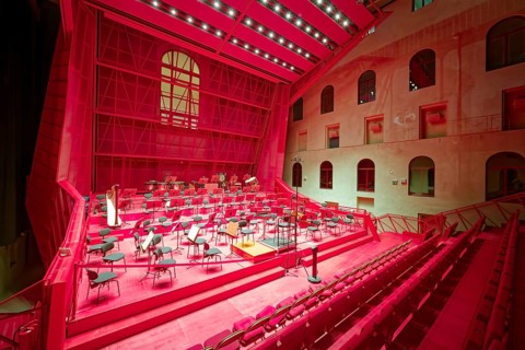 Modern concert hall in the atrium, luxury spa Kaiserbad, interior, interior, spa, healing spring,