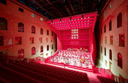 Modern concert hall in the atrium, luxury spa Kaiserbad, interior, interior, spa, healing spring,
