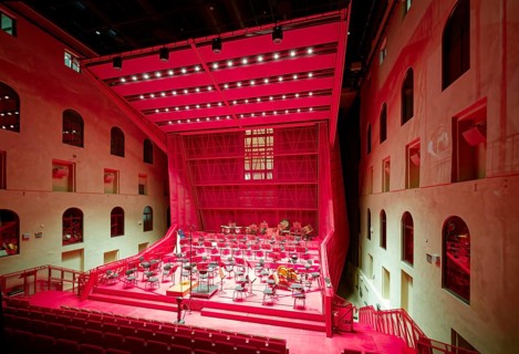 Modern concert hall in the atrium, luxury spa Kaiserbad, interior, interior, spa, healing spring,