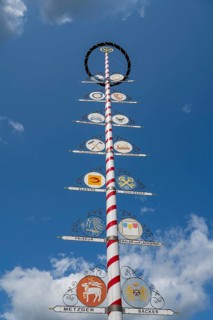 Guild tree of the craftsmen, city centre, Bayreuth, Upper Franconia, Franconia, Bavaria, Germany