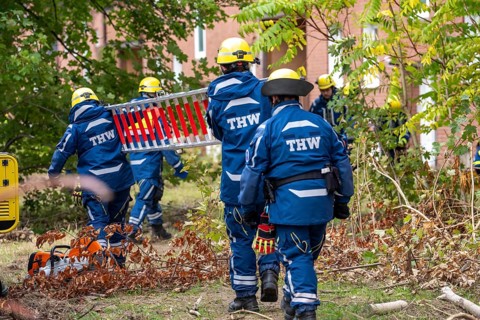 Rescue and recovery of people after a drone attack on residential buildings in a civil defence