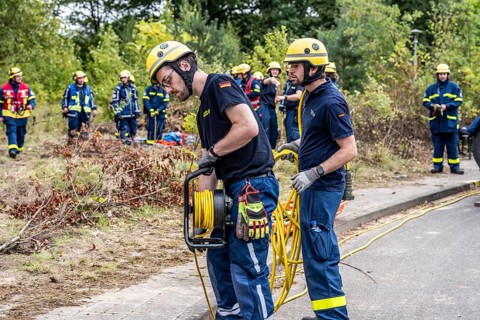Rescue and recovery of people after a drone attack on residential buildings in a civil defence