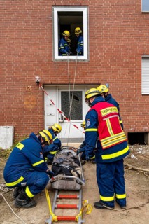 Rescue and recovery of people after a drone attack on residential buildings in a civil defence