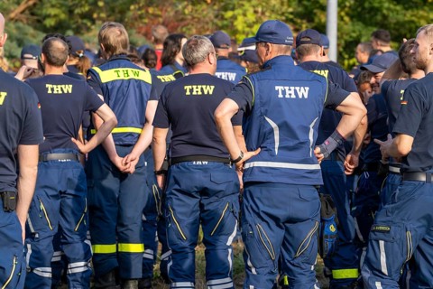 Volunteer emergency services at the large-scale exercise FÜLEX25, organised by the THW, Federal