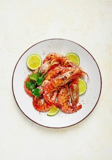 Fried Langoustines, Australian, lime and herbs, spices, homemade, no people