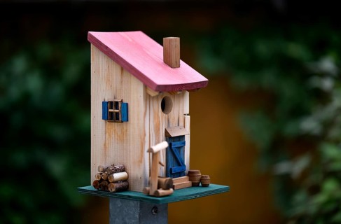 Bird house, bird house, for tits, garden, Stuttgart, Baden-Württemberg, Germany
