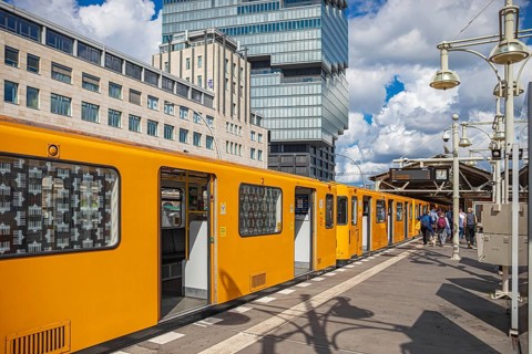 Warschauer Straße underground station in Berlin, Germany
