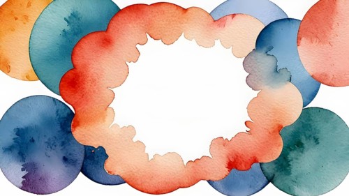 Watercolor template frame design for greeting card. Invitation card template suitable for wedding,