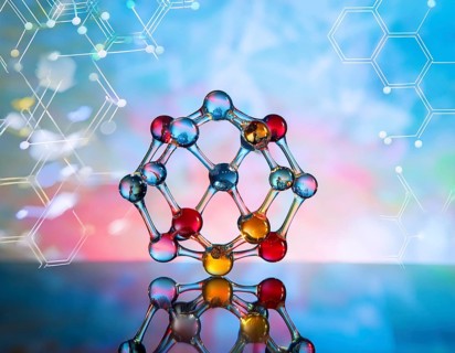 Visual representation of a molecular structure showcasing chemical bonds and atoms, ideal for