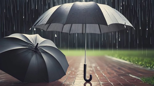 Celebrate resilience with umbrella art, a symbolic poster reflecting safety, courage, and
