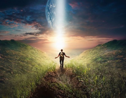 Concept Spirituality, Afterlife, Light Energy, Transcendence, Reality. Soul transcends through