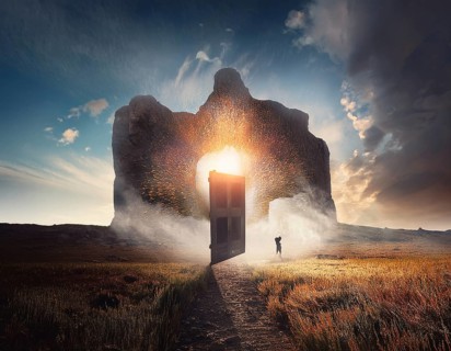 Concept Spirituality, Afterlife, Light Energy, Transcendence, Reality. Soul transcends through