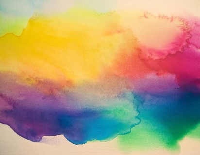 Bright watercolor art showcasing vibrant hues blending with artistic paint splashes, perfect for