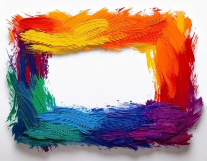 Brush strokes with border. Element for design flyer, AI generated