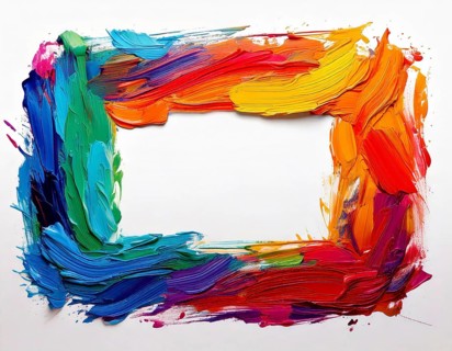 Brush strokes with border. Element for design flyer, AI generated