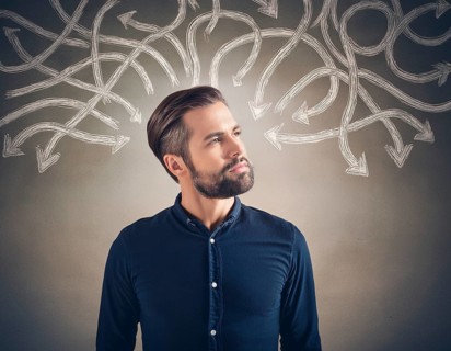 The scene is full of confusion and uncertainty. Mental health, brain disorder, AI generated
