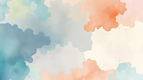 A vibrant display of abstract watercolor artwork featuring a spectrum of soft and bright hues,
