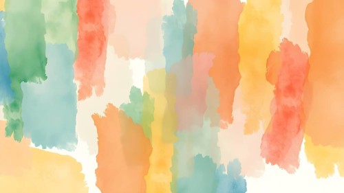 A vibrant display of abstract watercolor artwork featuring a spectrum of soft and bright hues,