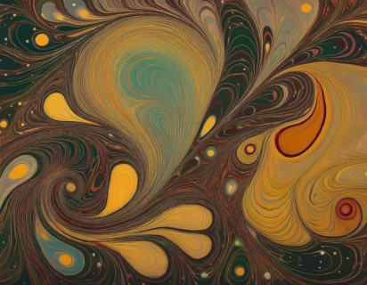 Abstract Marble Waves Acrylic Background. Abstract fluid art with swirling colors and bubbles,