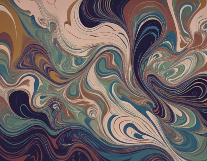 Abstract Marble Waves Acrylic Background. Abstract fluid art with swirling colors and bubbles,