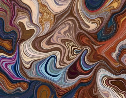 Abstract Marble Waves Acrylic Background. Abstract fluid art with swirling colors and bubbles,