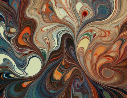 Abstract Marble Waves Acrylic Background. Abstract fluid art with swirling colors and bubbles,