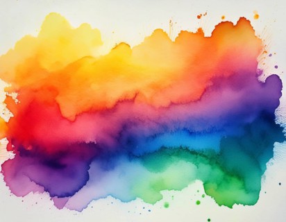Bright watercolor art showcasing vibrant hues blending with artistic paint splashes, perfect for