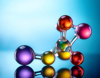 Visual representation of a molecular structure showcasing chemical bonds and atoms, ideal for