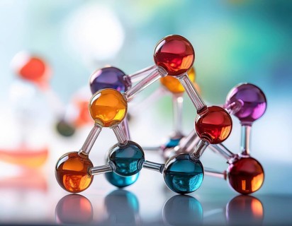 Visual representation of a molecular structure showcasing chemical bonds and atoms, ideal for