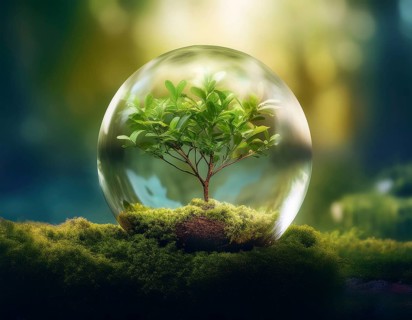 Ecology and Environment concept. Environment Earth Day In the hands of trees growing seedlings,
