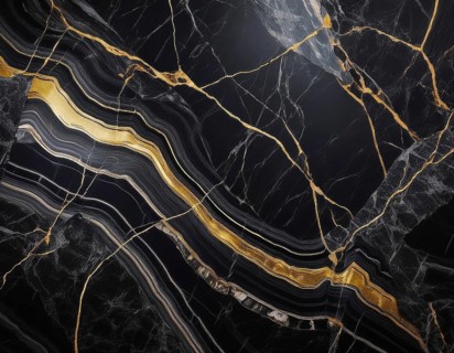 Abstract black marble texture with intricate gold veins and luxurious visual appeal, perfect for