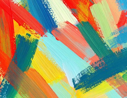 Creative brush strokes abstract poster combining painterly textures and vibrant background, ideal