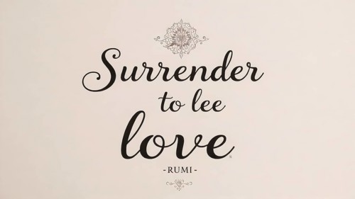 Surrender to love lettering positive quote, motivation and inspiration phrase, AI generated