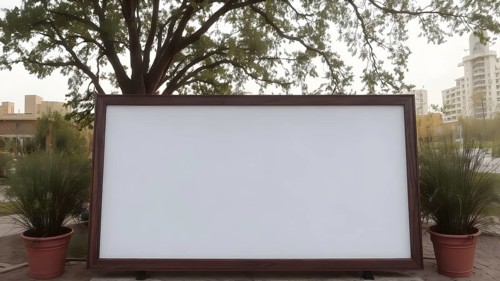 Modern blank framed white board poster designed as versatile décor, ready for personalized quotes,