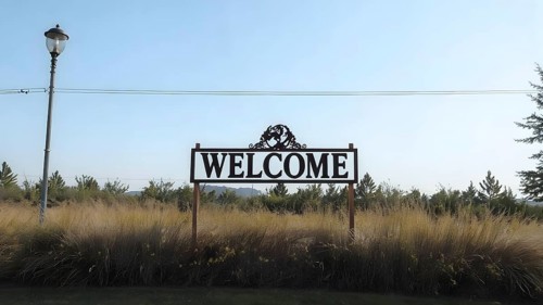 Minimalist bold welcome wording poster, versatile modern wall art design for stylish home entryway,