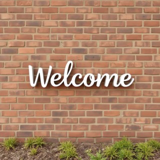 Minimalist bold welcome wording poster, versatile modern wall art design for stylish home entryway,