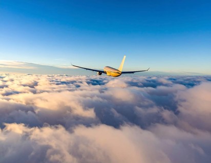 A breathtaking airplane sunset wall art print symbolizing travel, freedom, and modern