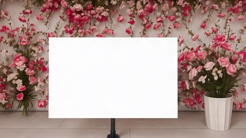 Minimalist blank white presentation board poster design, ideal for offices, classrooms, or home