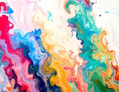 Colorfully painted background with vivid brush strokes and abstract design, symbolizing creativity,
