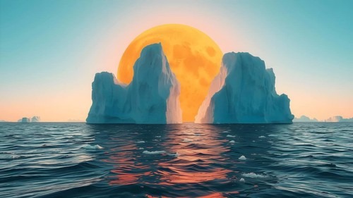 Bring awareness with ocean iceberg art, symbolic decor highlighting fragility of nature and climate