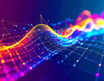 Neural network glowing brain wall art poster, abstract digital connections symbolizing
