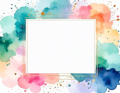 Watercolor splash with framed blank center, a modern art print for creativity, elegance, and