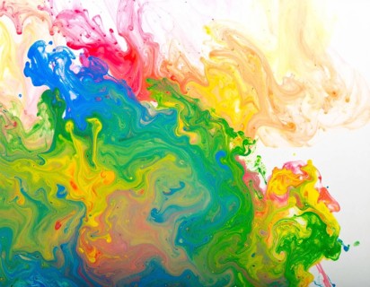 Colorfully painted background with vivid brush strokes and abstract design, symbolizing creativity,