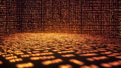 Digital matrix movie screen poster featuring green falling code and futuristic cyberpunk design for