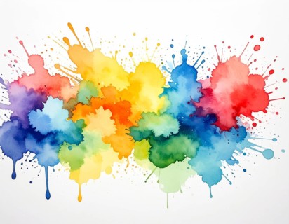 Minimalist watercolor splash poster on white background, an artistic modern décor print for homes,
