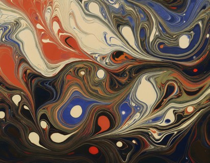 Abstract Marble Waves Acrylic Background. Abstract fluid art with swirling colors and bubbles,